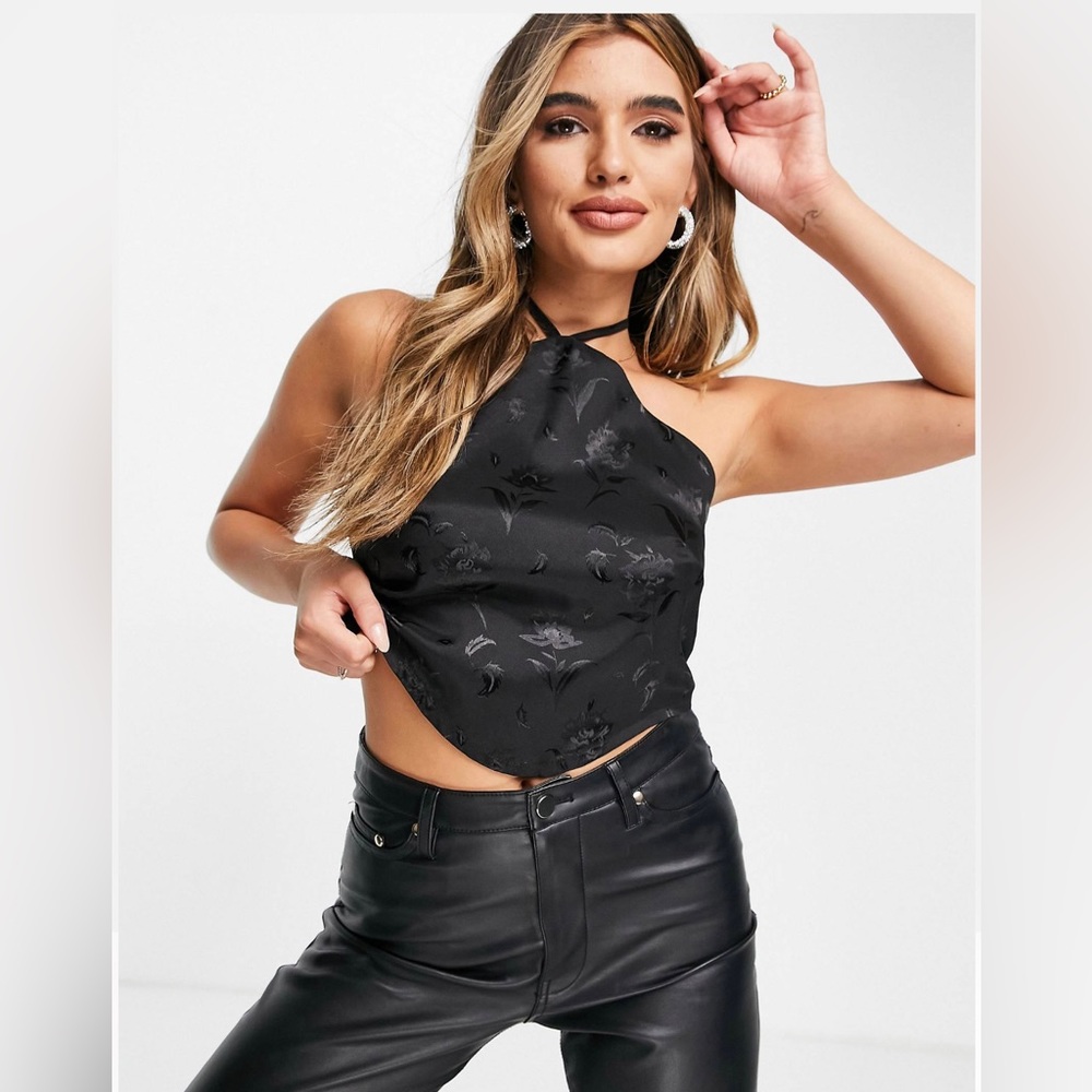 Koco & K black halter top
